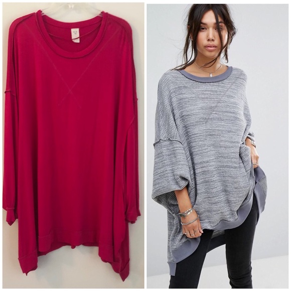 Free People Tops - Free People • so fresh oversized tee top in pink
